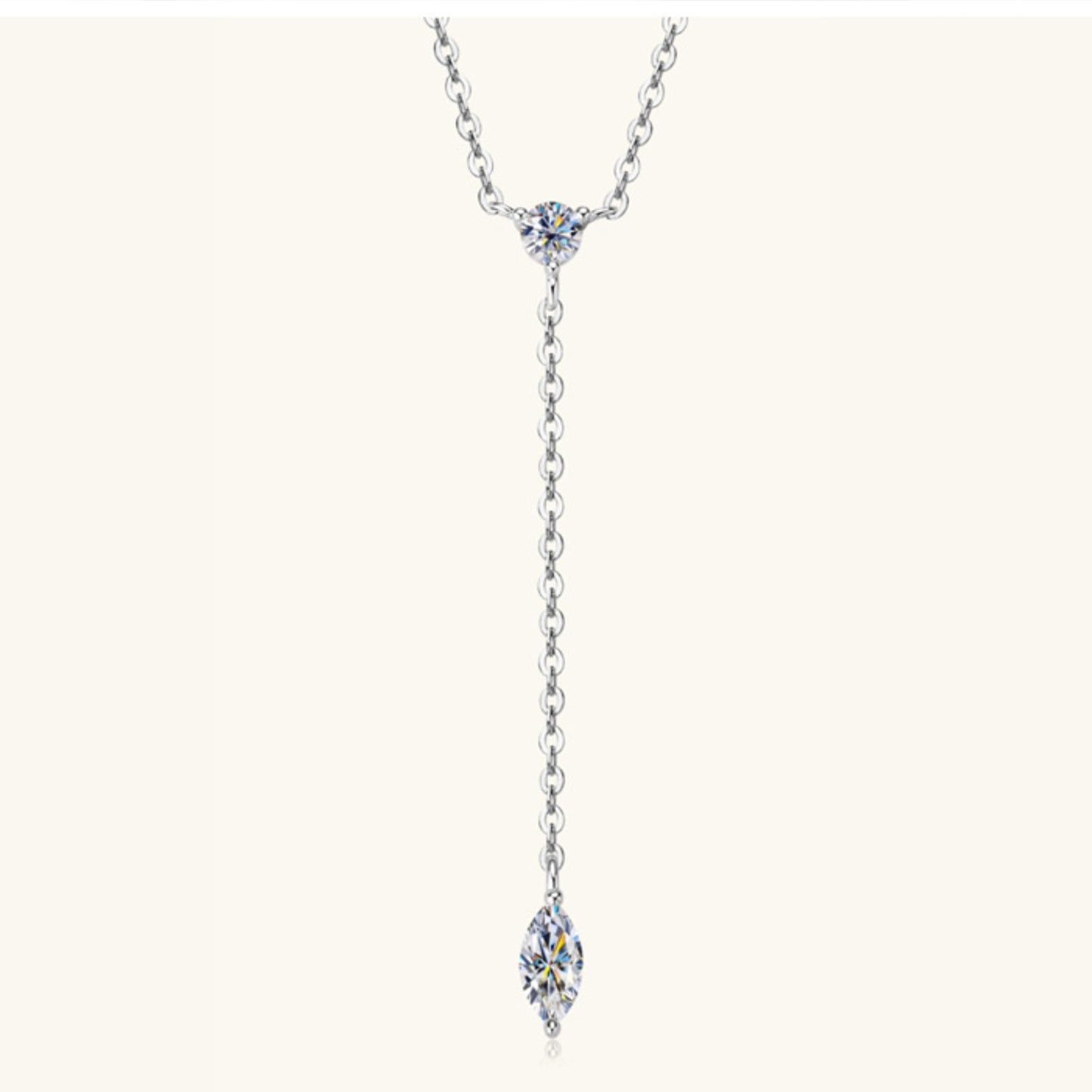 Collier en argent sterling 925 avec moissanite